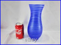 Kosta Boda Gunnel Sahlin Spiral Swirl Blue Vase 10 1/4 Inches Tall 49902