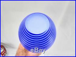 Kosta Boda Gunnel Sahlin Spiral Swirl Blue Vase 10 1/4 Inches Tall 49902