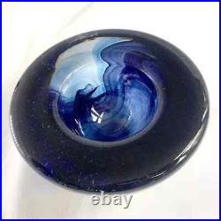 Kosta Boda Handcrafted Blue Glass Bowl