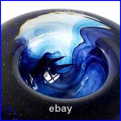 Kosta Boda Handcrafted Blue Glass Bowl