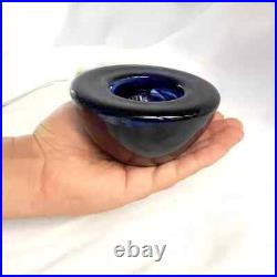 Kosta Boda Handcrafted Blue Glass Bowl