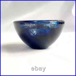 Kosta Boda Handcrafted Blue Glass Bowl