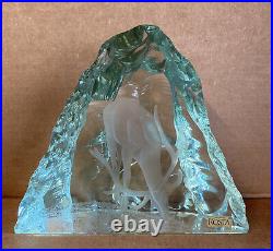 Kosta Boda Iceberg Crystal Statue Etched Moose V. Lindstrand 3 Lbs