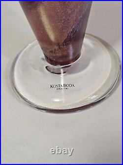 Kosta Boda K. Engman Signed Twisted 10.5×5 Inch Vase