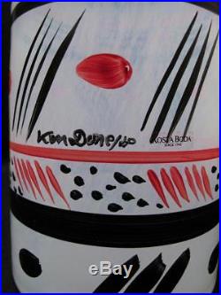 Kosta Boda Ken Done Artist Collection Glass Vase Signed Rare Large Sweden