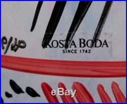 Kosta Boda Ken Done Artist Collection Glass Vase Signed Rare Large Sweden