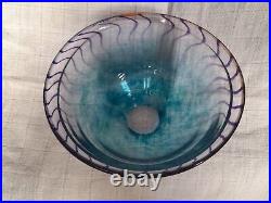Kosta Boda Kjell Engman BON-BON hand Signed & Labeled Purple/Blue Glass Bowl