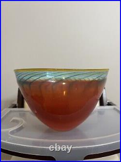 Kosta Boda Kjell Engman Large Bowl Art Glass Signed 10 Diameter 7H