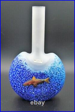 Kosta Boda. Kjell Engman. Long Vase Reefin Blue 25 CM