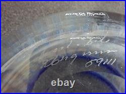Kosta Boda Kjell Engman Signed & Labeled Glass Vase- Bowl Floralia Series