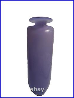 Kosta Boda Kjell Engman Signed Lavender / Purple Art Glass Vase 10