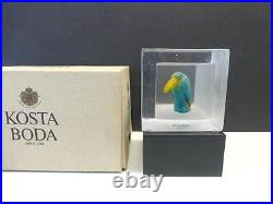 Kosta Boda Kjell Engman Snapshot Bird Figurine Sculpture Art Glass Sweden with Box