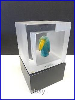 Kosta Boda Kjell Engman Snapshot Bird Figurine Sculpture Art Glass Sweden with Box