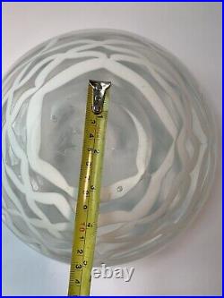 Kosta Boda Large 10.5 Center Bowl Art Glass Swirls White/Clear
