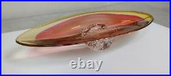 Kosta Boda Large Centerpiece Vision Dish Pink Amber Goran Warff NEW 7071001