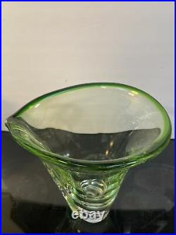 Kosta Boda Large Emerald Green Glass Vase Signed Goran Warff