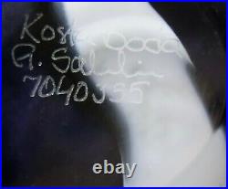 Kosta Boda Madagascar art glass vase, signed Gunnel Sahlin, blue, c 2002