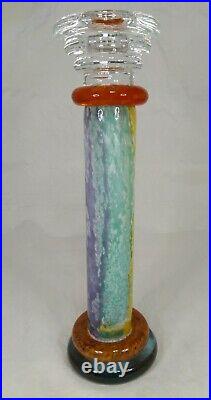 Kosta Boda Multicolored Candlestick Holder Designed by Kjell Engman
