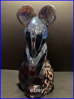 Kosta Boda My Wide Life Mouse In Petrol Iridescent Blue