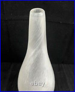 Kosta Boda NATURALIS Gunnel Sahlin Art Glass WHITE Bottle with Stopper RARE 12.3