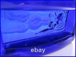 Kosta Boda Nude Female Design Art Glass dish by Erik Hoglund Cobalt Blue A