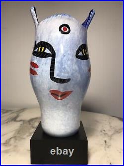 Kosta Boda Open Minds Hand Painted Vase By Designer Ulrica Hydman-Vallien New