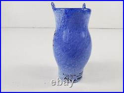 Kosta Boda Open Minds Miniature Vase blue glass Ulrica Hydman 10 Cm hand paint