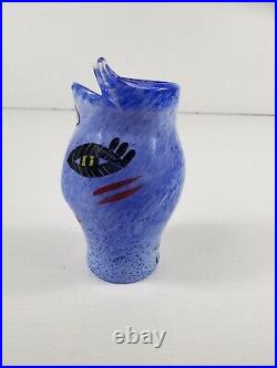 Kosta Boda Open Minds Miniature Vase blue glass Ulrica Hydman 9.5 Cm hand paint