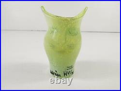 Kosta Boda Open Minds Miniature Vase green glass Ulrica Hydman 10 Cm hand paint