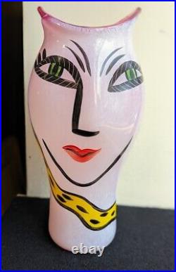 Kosta Boda Open Minds Vase painted by Ulrica Hydman, 14 TALL, with OG tag
