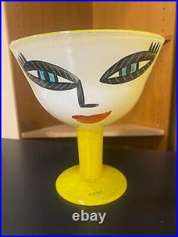 Kosta Boda Open minds Yellow Glass Vase By Ulrika Hydman From Sweden Rare