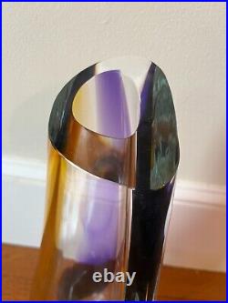 Kosta Boda Orchid Crystal Vase, High, 14.5, Purple