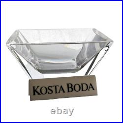 Kosta Boda PLAZA 8 Square Bowl EXCELLENT+ Thick Heavy Crystal 57848