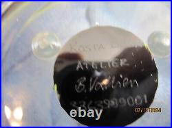 Kosta Boda Paperweight Signed ATELIER B Vallien Black Blue Yellow