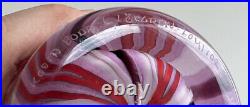 Kosta Boda Pink Ox Blood Striped Cabana Glass Vase Ludwig Lofgren 9-1/4 Tall