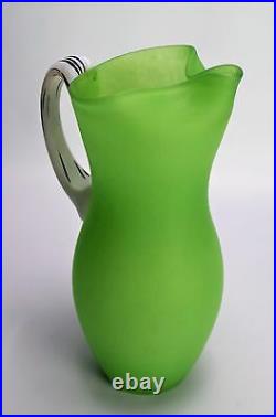 Kosta Boda Pitcher Frosted Glass Lime Green Jug Gunnel Sahlin