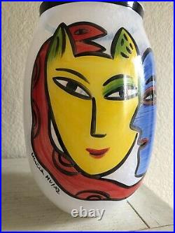 Kosta Boda Rare Ulrica Hydman-vallien Large Limited Edition Vase Open Minds