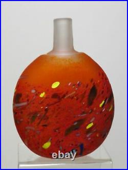 Kosta Boda Red Satellite Moon Flask Vase Bertil Vallien LE 1000 Excellent