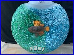 Kosta Boda Reef Collection Fish Out Of Water Blue Bottle Vase Kjell Engman