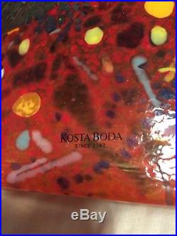 Kosta Boda Satellite Vase Signed BERTIL VALLIEN 89726 Orange 12 Tall