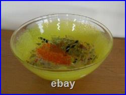 Kosta Boda Satellite Yellow Glass Bowl Bertil Vallien 59372 25cm Diameter