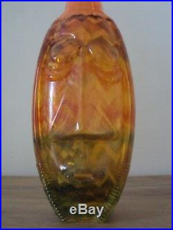 Kosta Boda Scandinavian Kjell Engman Rare Large Glass Rio Face Vase