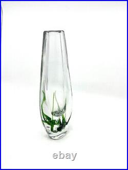 Kosta Boda Seaweed Art Glass Vase Vicki Lindstrand signed 1960s