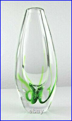 Kosta Boda Seegras Vase von Vicke Lindstrand, 60er Jahre Kunstglas Seaweed Glass