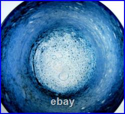 Kosta Boda? Sign. Bertil Vallien Blue Cylindrical Glass Vase Ø 15.5 H 16.5
