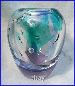 Kosta Boda Signed Bertil Vallien Atelier Art Glass Vase 12 POUNDS! MINT COND