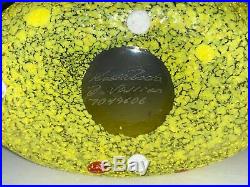 Kosta Boda Signed Bertil Vallien Yellow Textured Chiko Vase #7049606