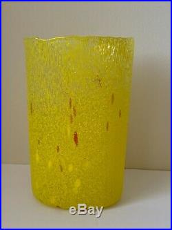Kosta Boda Signed Bertil Vallien Yellow Textured Chiko Vase #7049606