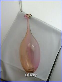 Kosta Boda Signed Fidji Kjell Engman Rainbow Swedish Art Glass Vase #48837