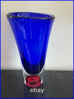 Kosta Boda Signed Goran Warff #7040057 Zoom Art Glass Vase